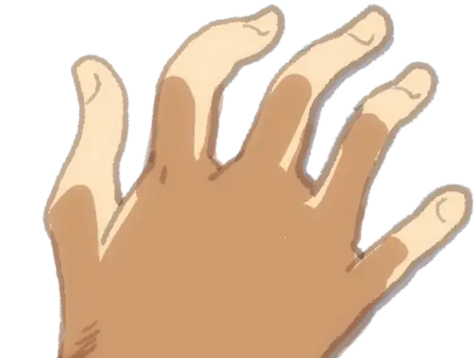 画面外から伸びてくる手のイラスト