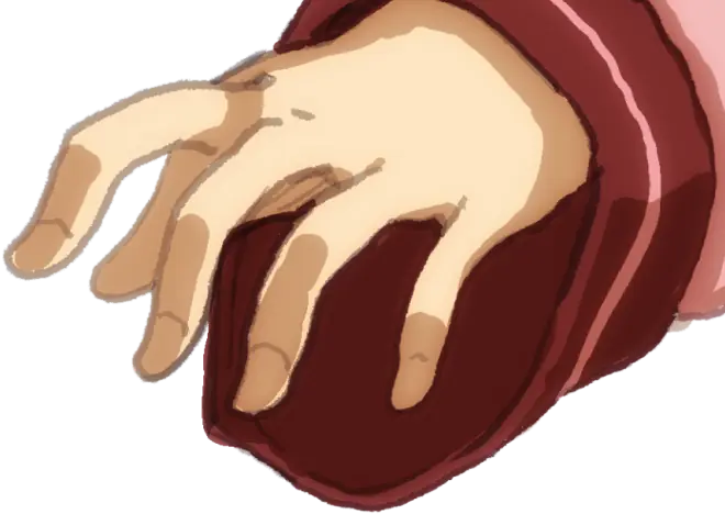 画面外から伸びてくる手のイラスト